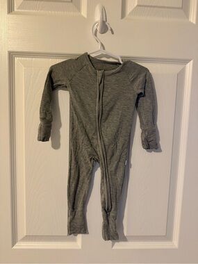 Little Sleepies Gray Long-Sleeve One-Piece Zipper Romper